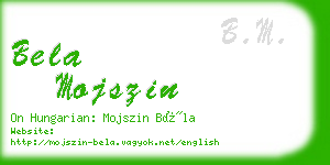 bela mojszin business card